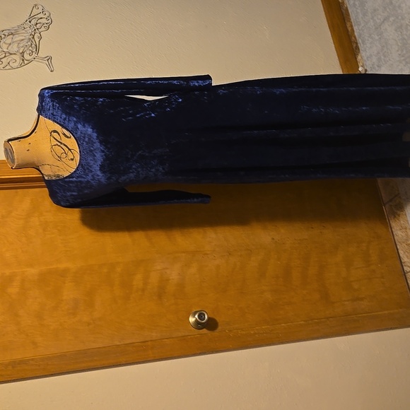 All That Jazz Velvet Maxi Dress - Vintage Deep Blue Size L - Picture 4 of 9